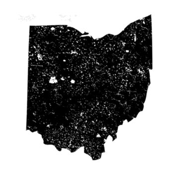 Distressed Ohio Black - Unisex Premium Cotton T-Shirt Design