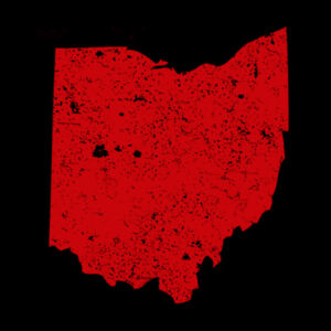 Distressed Ohio Red - Unisex Premium Cotton T-Shirt Design