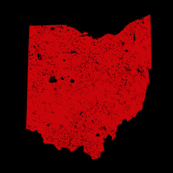 Distressed Ohio Red - Unisex Premium Cotton T-Shirt Design