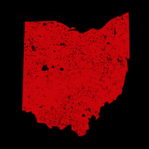 Distressed Ohio Red - Unisex Premium Fleece Hooded Sweatshirt Design