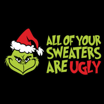 Your Sweater is Ugly - Unisex Premium Fleece Crew Sweatshirt Design