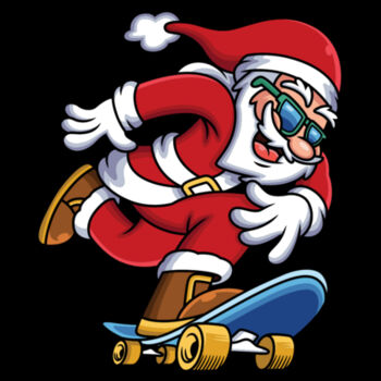 Skateboarding Santa - Unisex Premium Cotton T-Shirt Design