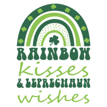 Rainbow Kisses and Leprechaun Wishes - Women's Premium Cotton T-Shirt Design