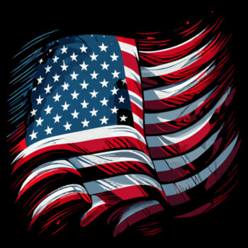 USA Abstract Flag - Unisex Premium Fleece Crew Sweatshirt Design