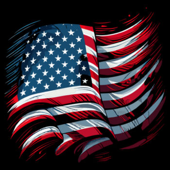 USA Abstract Flag - Unisex Premium Cotton T-Shirt Design
