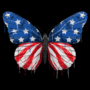 USA Butterfly - Unisex Premium Cotton T-Shirt Design