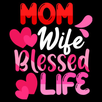 Mom Wife Blessed Life - Unisex Premium Fleece Crew Sweatshirt Design