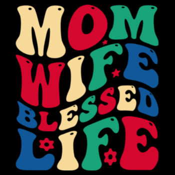 Mom, Wife, Blessed Life - Unisex Premium Fleece Hooded Sweatshirt Design