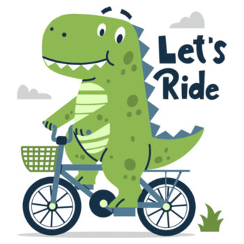 Lets Ride Dino - Youth Jersey Short Sleeve Tee Design
