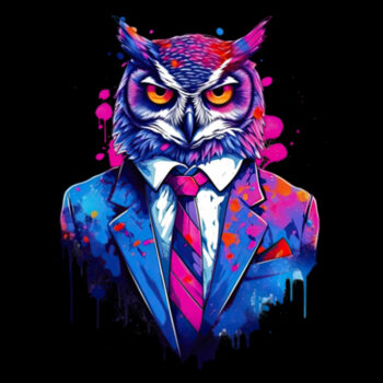 Suit up Owl - Unisex Premium Cotton Long Sleeve T-Shirt Design