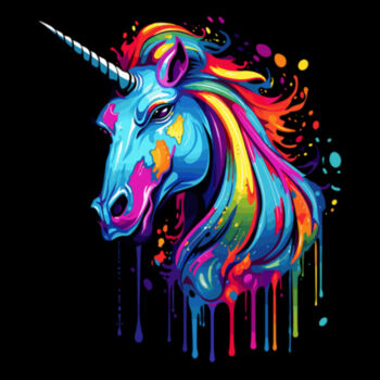 Colorful Unicorn Warrior - Unisex Premium Fleece Hooded Sweatshirt Design