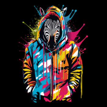 Cool Zebra - Unisex Premium Fleece Hooded Sweatshirt Design