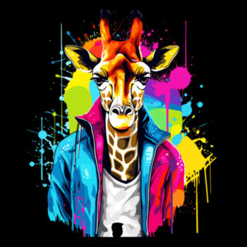 Colorful Giraffe - Women's Premium Cotton T-Shirt Design