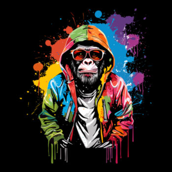Colorful Cool Chimp - Unisex Premium Fleece Crew Sweatshirt Design