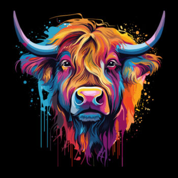 Colorful Cow - Women's Premium Cotton T-Shirt Design