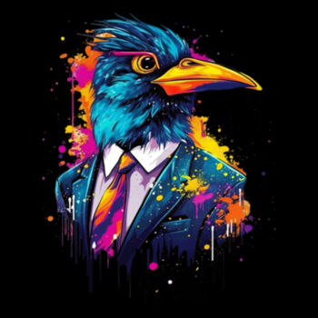 Suit up Bird - Unisex Premium Cotton T-Shirt Design