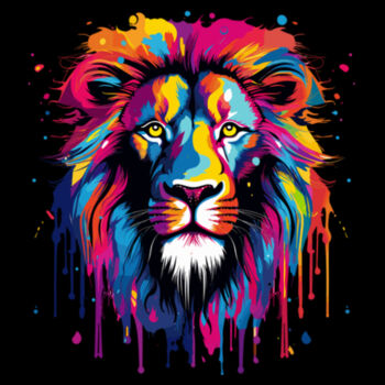 Colorful Lion Face - Women's Premium Cotton T-Shirt Design