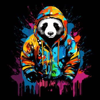 Colorful Cool Panda - Unisex Premium Cotton Long Sleeve T-Shirt Design