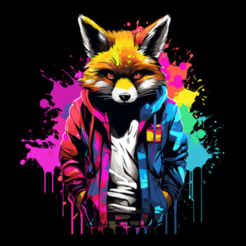 Colorful Fox - Women's Premium Cotton T-Shirt Design
