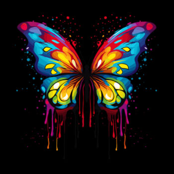 Colorful Butterfly 2 - Unisex Premium Fleece Hooded Sweatshirt Design