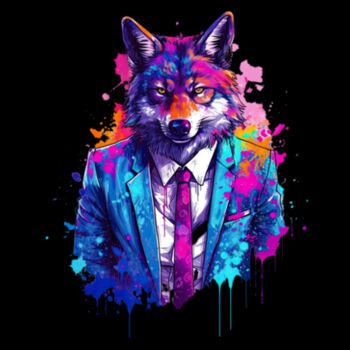 Suit Up Wolf - Unisex Premium Cotton Long Sleeve T-Shirt Design