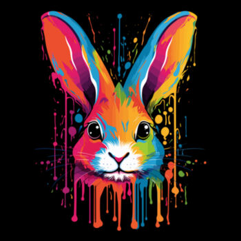 Colorful Rabbit - Unisex Premium Fleece Hooded Sweatshirt Design