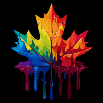 Colorful Maple Leaf - Unisex Premium Cotton T-Shirt Design