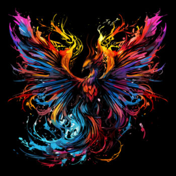 Colorful Phoenix - Unisex Premium Fleece Hooded Sweatshirt Design