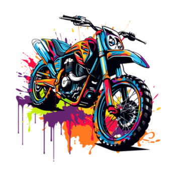 Colorful Dirt Bike - Unisex Premium Cotton T-Shirt Design