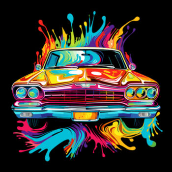 Colorful Muscle Car - Unisex Premium Cotton T-Shirt Design