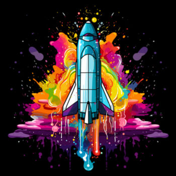 Colorful Blast Off - Unisex Premium Cotton T-Shirt Design