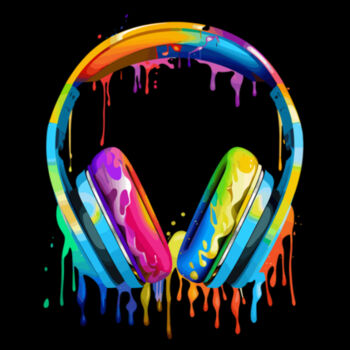 Colorful Headphones - Unisex Premium Cotton T-Shirt Design