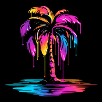 Colorful Palm Tree - Unisex Premium Cotton T-Shirt Design