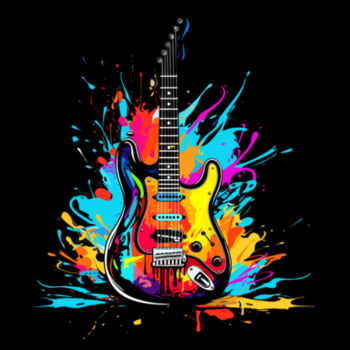 Colorful Guitar - Unisex Premium Cotton T-Shirt Design
