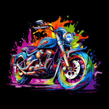 Colorful Motorcycle - Women's Premium Cotton T-Shirt Design