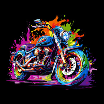 Colorful Motorcycle - Unisex Premium Fleece Hooded Sweatshirt Design