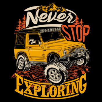 Never Stop Exploring - Unisex Premium Fleece Hooded Sweatshirt Design