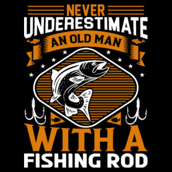 An Old Man With a Rod - Unisex Premium Cotton Long Sleeve T-Shirt Design
