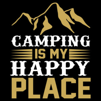 Camping Is My Happy Place - Unisex Premium Cotton Long Sleeve T-Shirt Design