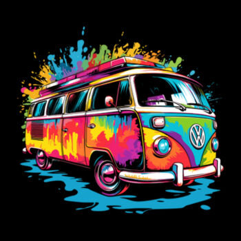 Colorful Bus - Unisex Premium Cotton T-Shirt Design