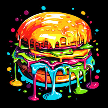 Colorful Burger - Unisex Premium Cotton T-Shirt Design