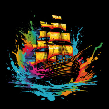 Colorful Ship - Unisex Premium Cotton T-Shirt Design