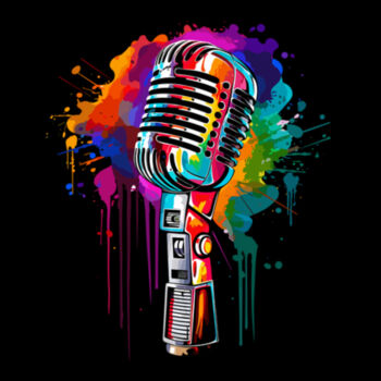 Colorful Microphone - Unisex Premium Cotton T-Shirt Design
