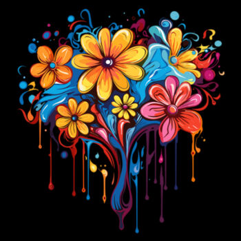 Colorful Flowers - Unisex Premium Cotton T-Shirt Design