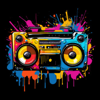 Colorful Boombox - Unisex Premium Cotton T-Shirt Design