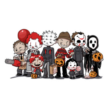 Cartoon Horror Friends - Unisex Premium Cotton T-Shirt Design