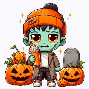 Happy Frankenstein - Unisex Premium Fleece Hooded Sweatshirt Design