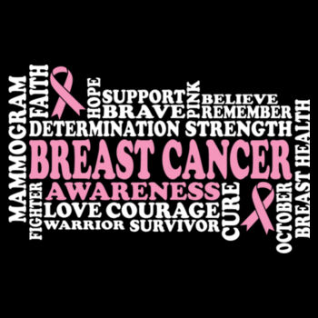 Breast Cancer Awareness Word Art - Women's Premium Cotton T-Shirt Design