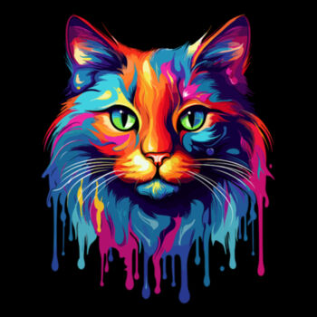 Colorful Cat - Unisex Premium Cotton T-Shirt Design