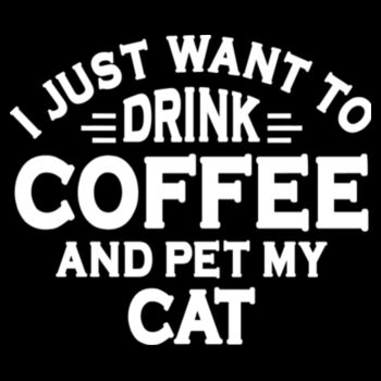 Drink Coffee and Pet Cats - Women's Premium Cotton T-Shirt Design